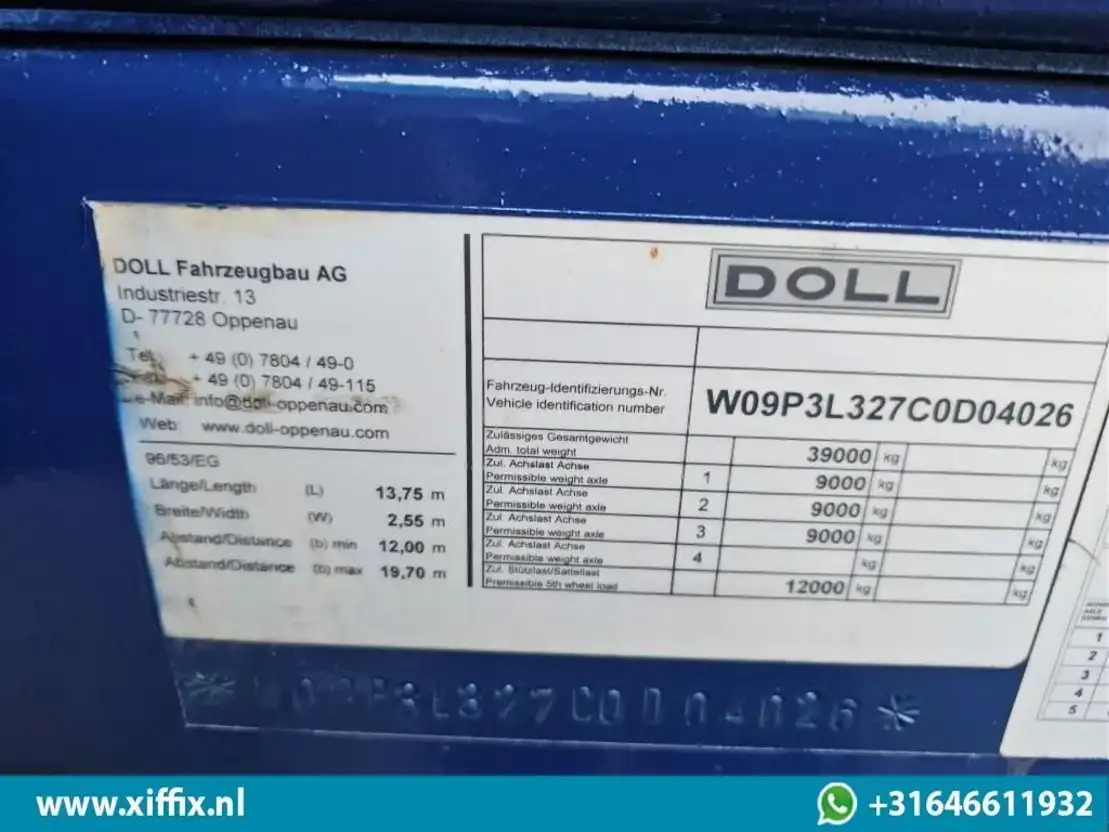 סמיטריילר צד נופל/ שטוח Doll 3-ass. Vlakke uitschuifbare oplegger / Naloop gestuurd / 14090: תמונה 10