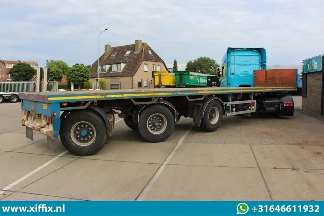 סמיטריילר צד נופל/ שטוח Floor 3-ass. Vlakke uitschuifbare oplegger / 2x gestuurd / 13907: תמונה 9