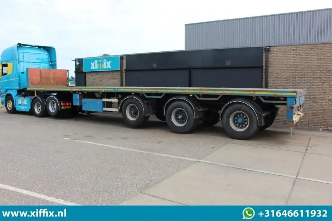 סמיטריילר צד נופל/ שטוח Floor 3-ass. Vlakke uitschuifbare oplegger / 2x gestuurd / 13907: תמונה 7