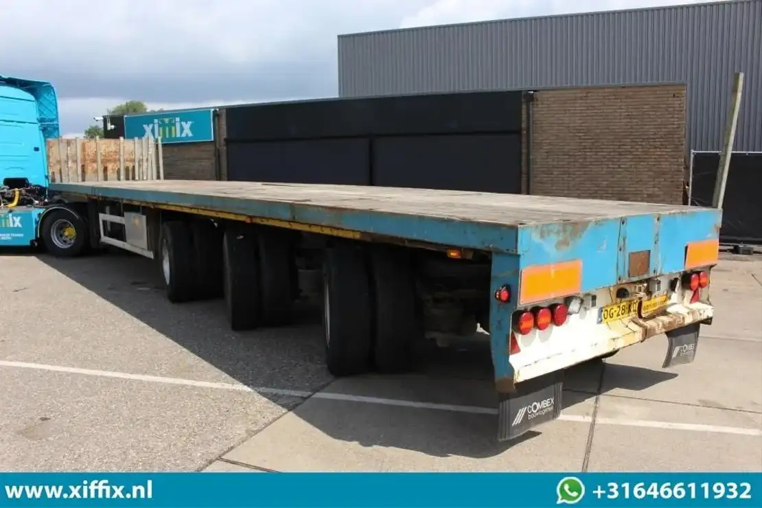 סמיטריילר צד נופל/ שטוח Floor 3-ass. Vlakke uitschuifbare oplegger / 3x gestuurd / 13906: תמונה 8