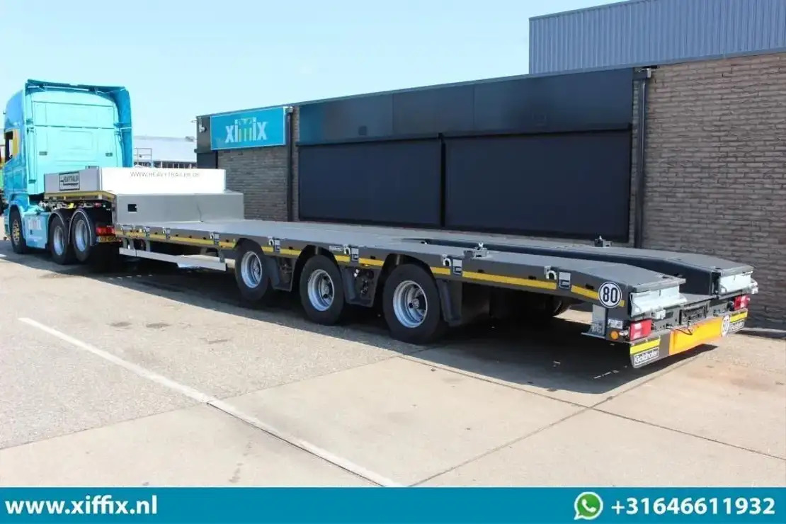 Goldhofer TE Huur 3-ass. Uitschuifbare semi dieplader / Naloop gestuurd - סמיטריילר עם מטען נמוך: תמונה 5 Goldhofer TE Huur 3-ass. Uitschuifbare semi dieplader / Naloop gestuurd - סמיטריילר עם מטען נמוך: תמונה 5