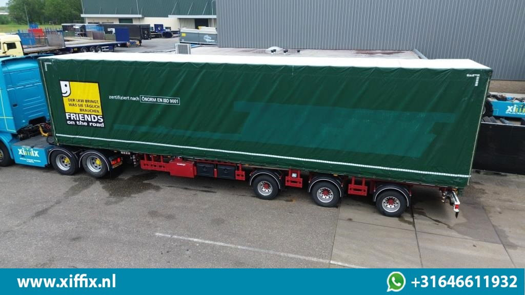 Meusburger 3-ass. Vlakke dubbel 2x uitschuifbare oplegger met huifopbouw / 3x ge - סמיטריילר צד נופל/ שטוח: תמונה 3 Meusburger 3-ass. Vlakke dubbel 2x uitschuifbare oplegger met huifopbouw / 3x ge - סמיטריילר צד נופל/ שטוח: תמונה 3