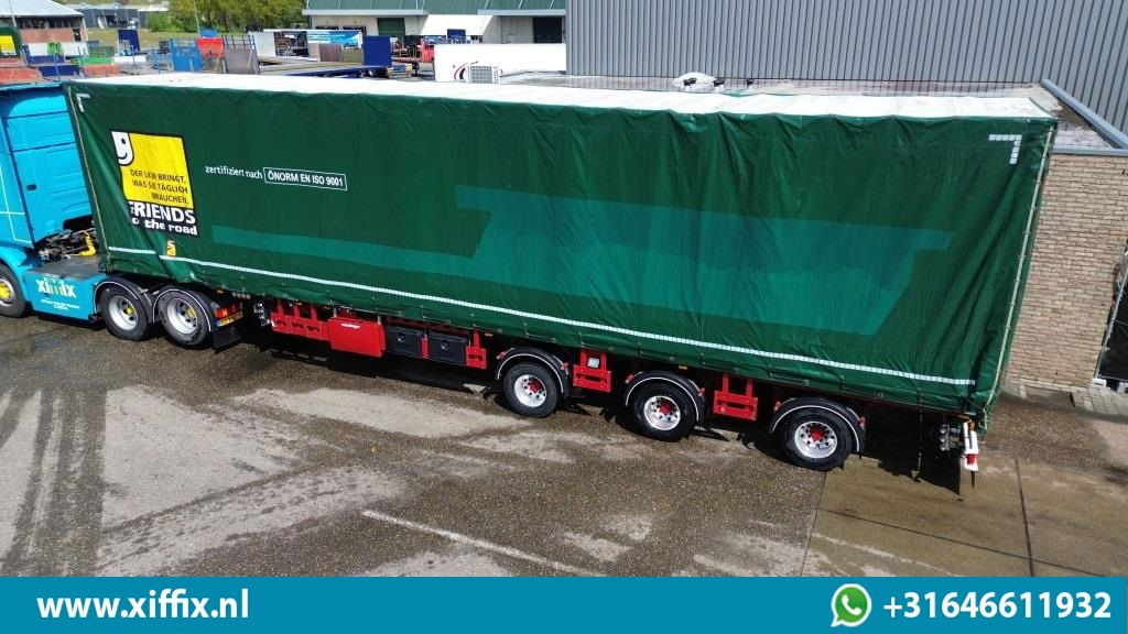 Meusburger 3-ass. Vlakke dubbel 2x uitschuifbare oplegger met huifopbouw / 3x ge - סמיטריילר צד נופל/ שטוח: תמונה 4 Meusburger 3-ass. Vlakke dubbel 2x uitschuifbare oplegger met huifopbouw / 3x ge - סמיטריילר צד נופל/ שטוח: תמונה 4