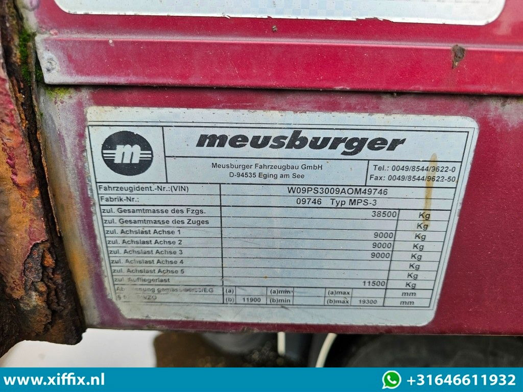 סמיטריילר צד נופל/ שטוח Meusburger 3-ass. Vlakke uitschuifbare oplegger / 3x gestuurd: תמונה 13