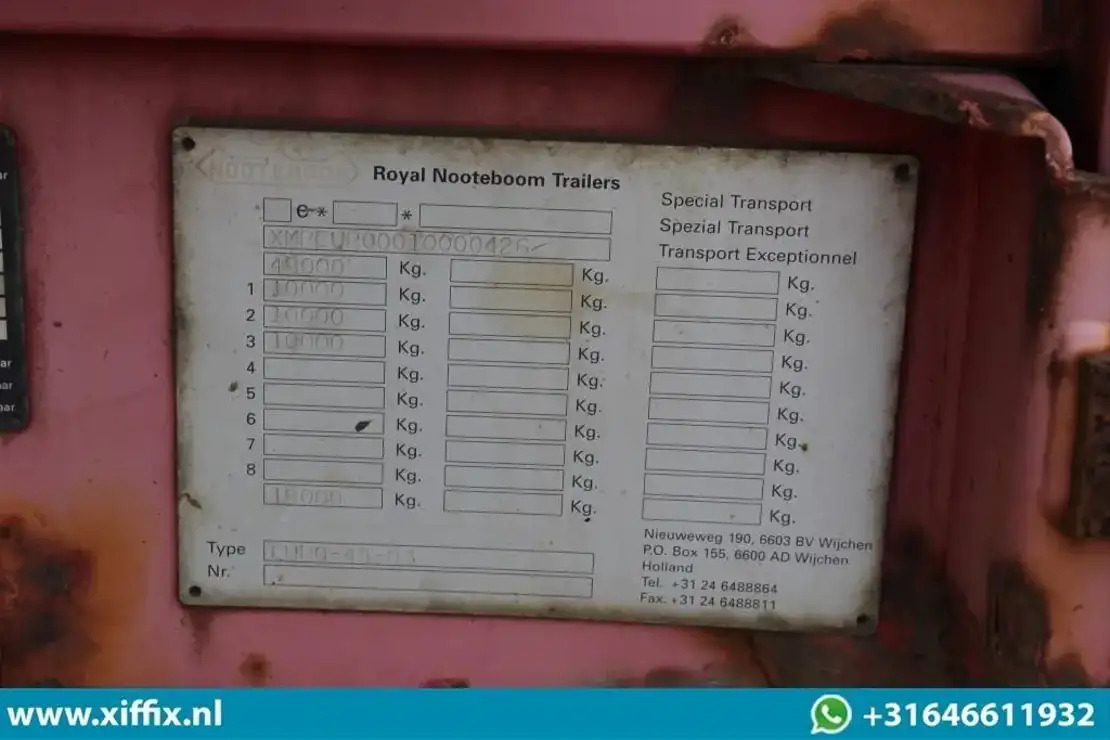 סמיטריילר עם מטען נמוך Nooteboom 3-ass. Dieplader / 3x gestuurd: תמונה 8