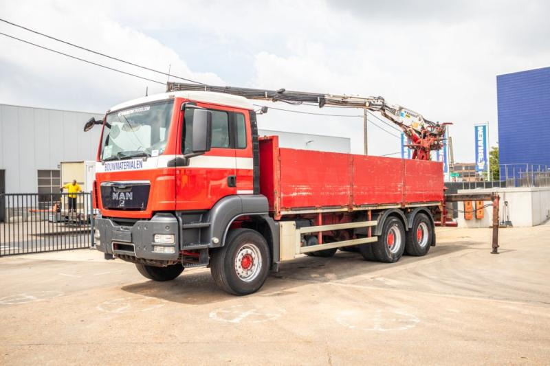 MAN TGS 33.360 BB + KENNIS 16 T/M -3XHYDR. - משאית צד נופל/ שטוחה, משאית מנוף: תמונה 1 MAN TGS 33.360 BB + KENNIS 16 T/M -3XHYDR. - משאית צד נופל/ שטוחה, משאית מנוף: תמונה 1