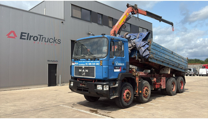 MAN 35.362 (6 CYLINDER / MANUAL PUMP / 8X4 / FALFINGER CRANE PK80 / STEEL SUSP.) - מזהיר, משאית מנוף: תמונה 1 MAN 35.362 (6 CYLINDER / MANUAL PUMP / 8X4 / FALFINGER CRANE PK80 / STEEL SUSP.) - מזהיר, משאית מנוף: תמונה 1