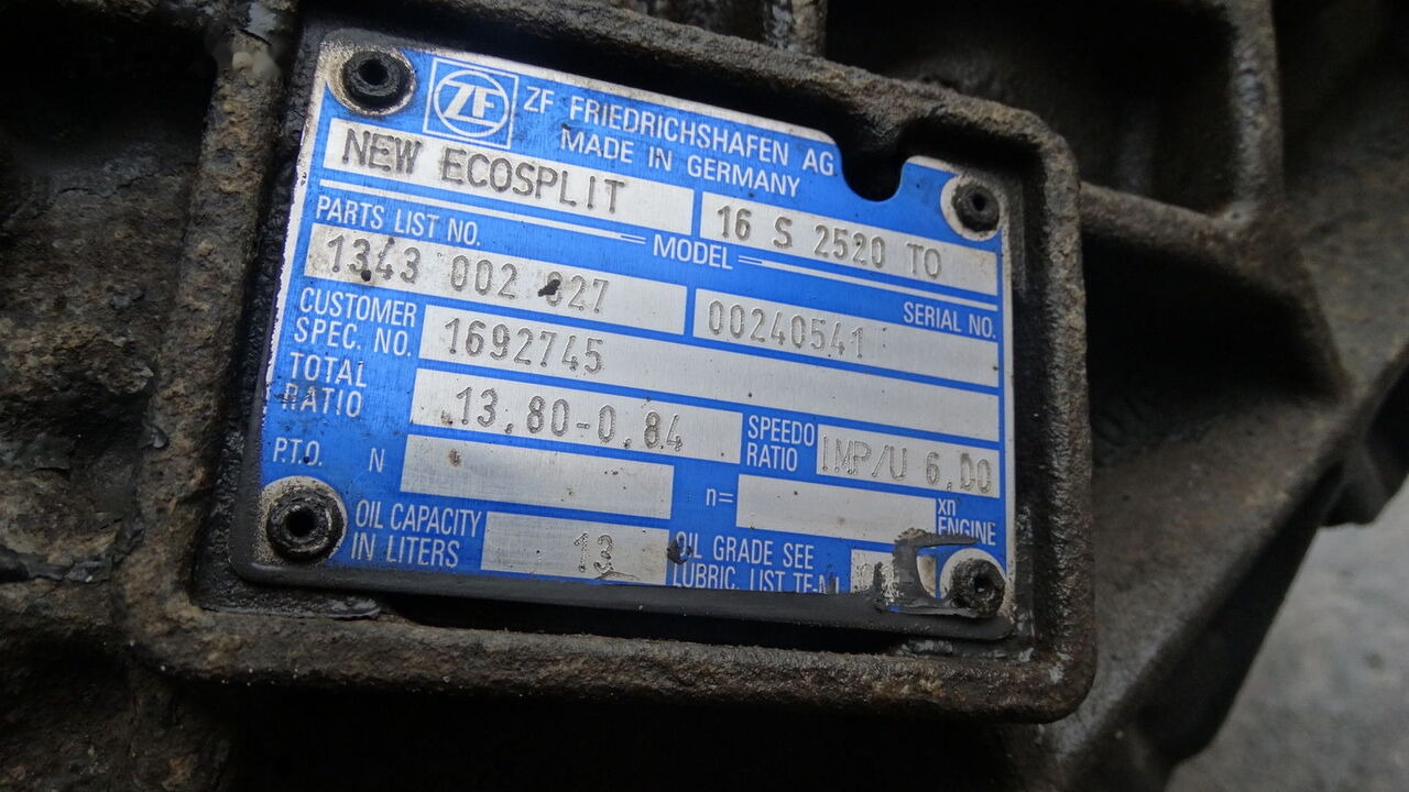 ZF 16S2520 TO MAN - תיבת הילוכים עבור משאית: תמונה 3 ZF 16S2520 TO MAN - תיבת הילוכים עבור משאית: תמונה 3