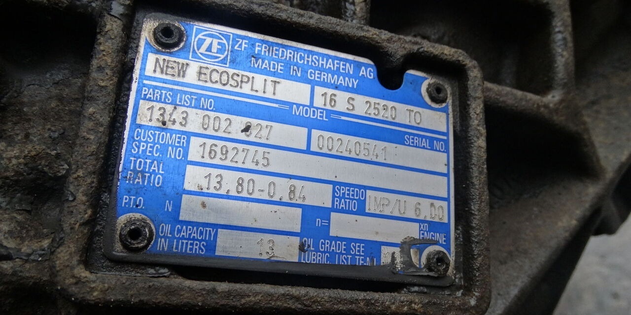 ZF 16S2520 TO Renault - תיבת הילוכים עבור משאית: תמונה 2 ZF 16S2520 TO Renault - תיבת הילוכים עבור משאית: תמונה 2
