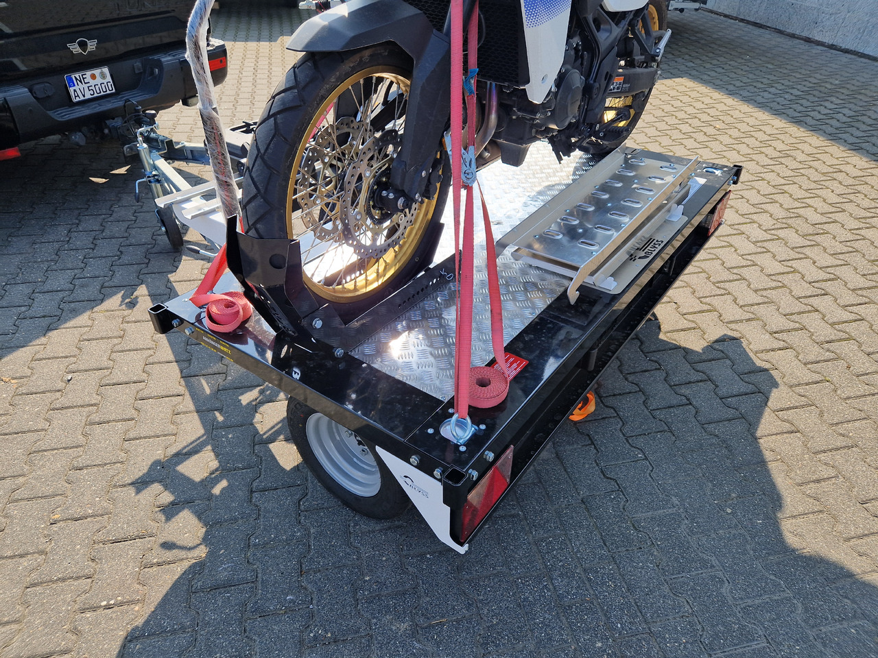 נגרר לאופנוע Motorradanhänger Motocamp 1 750 quer 200x107cm Motorrad Roller Fahrrad black 750kg: תמונה 13
