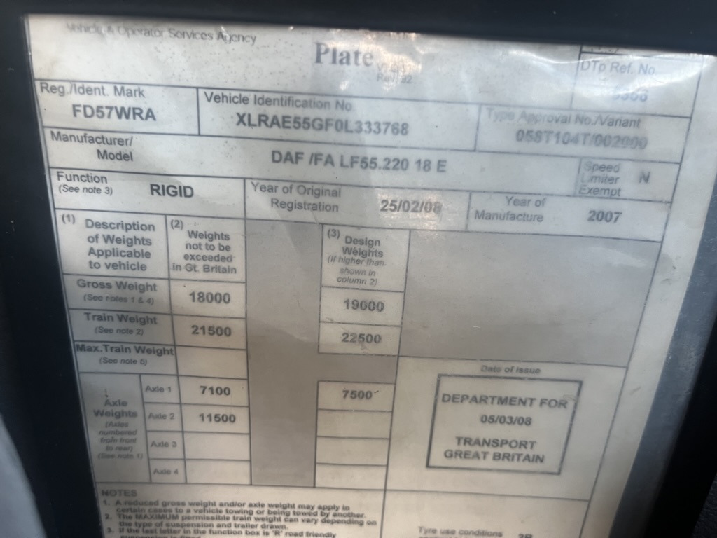 כלי רכב מסחרי עם תיבה Daf 55LF 220 4x2 Box Van: תמונה 11