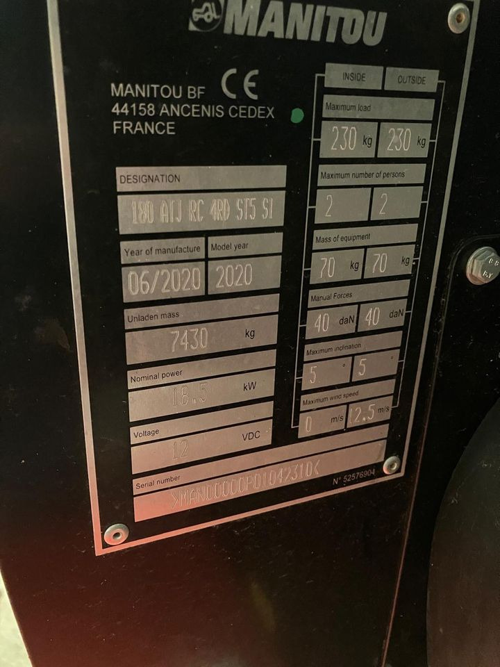 זרוע מרפקי Manitou Arbeitsbühne 180 ATJ Unfallschaden Teleskopbühne: תמונה 7