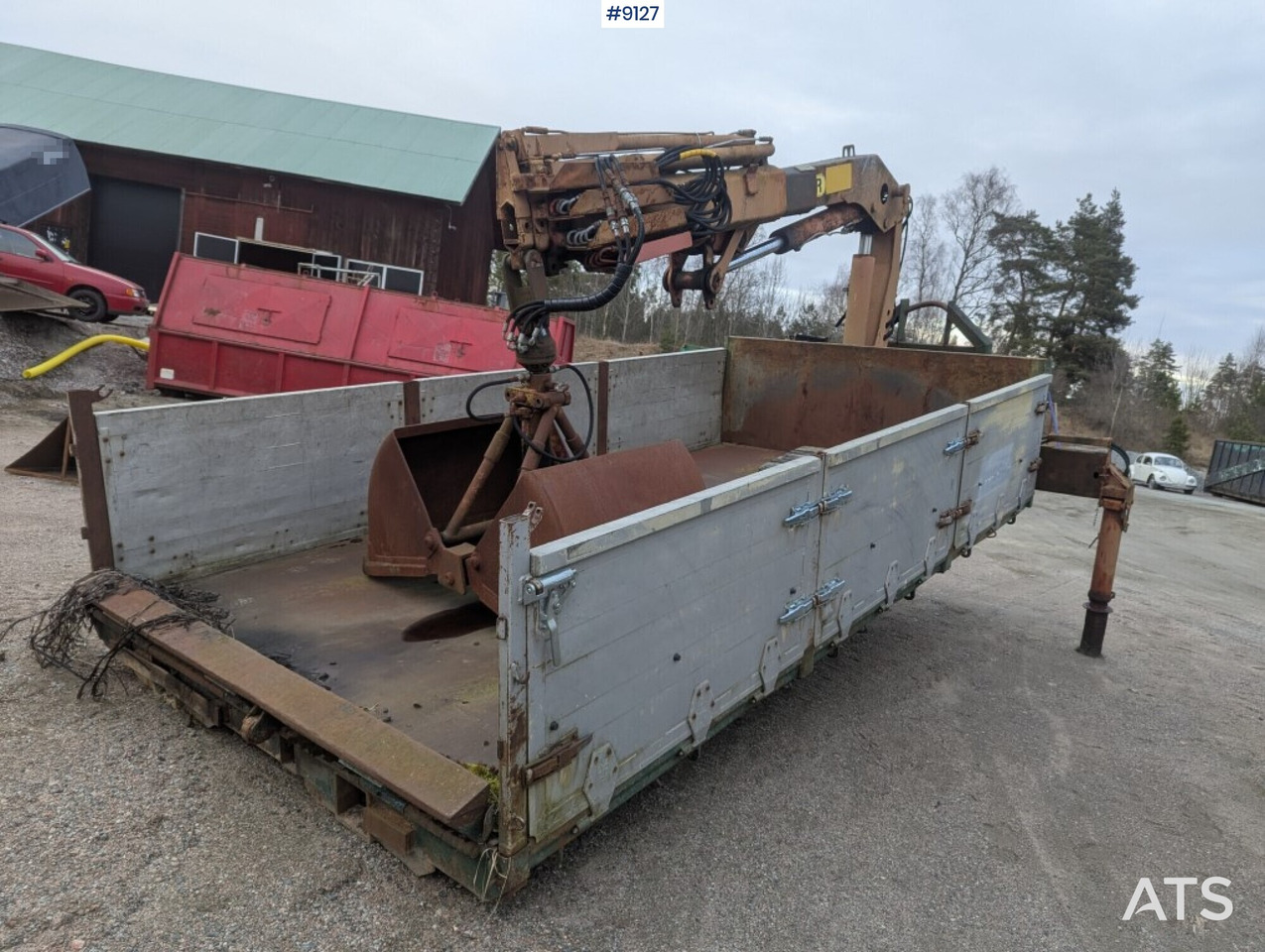 Crane flatbed Palfinger with rotator and bucket - גוף שטוח, משאית מנוף: תמונה 3 Crane flatbed Palfinger with rotator and bucket - גוף שטוח, משאית מנוף: תמונה 3