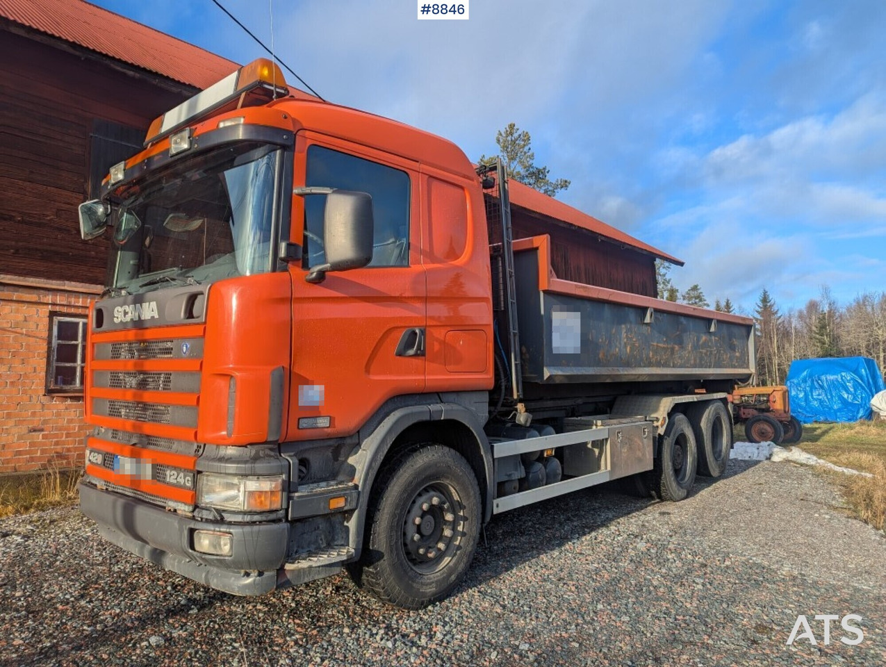 Hook Truck Scania R124BG 6x2 with gravel flatbed (SEE VIDEO) - משאית הרמת וו: תמונה 1 Hook Truck Scania R124BG 6x2 with gravel flatbed (SEE VIDEO) - משאית הרמת וו: תמונה 1