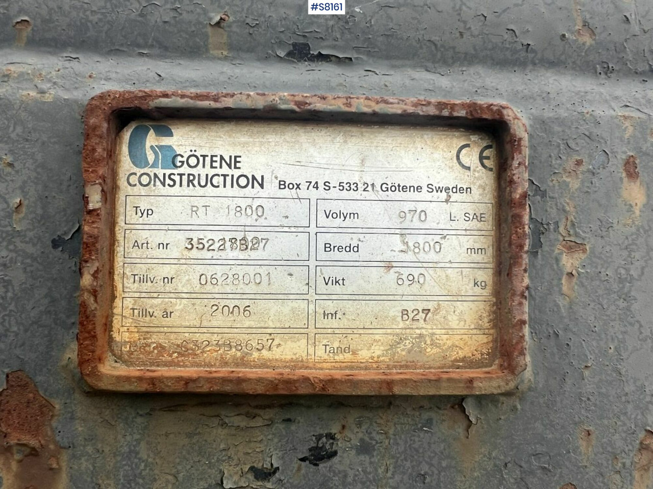 Planning bucket Götene RT 1800 - דלי מחפר: תמונה 5 Planning bucket Götene RT 1800 - דלי מחפר: תמונה 5