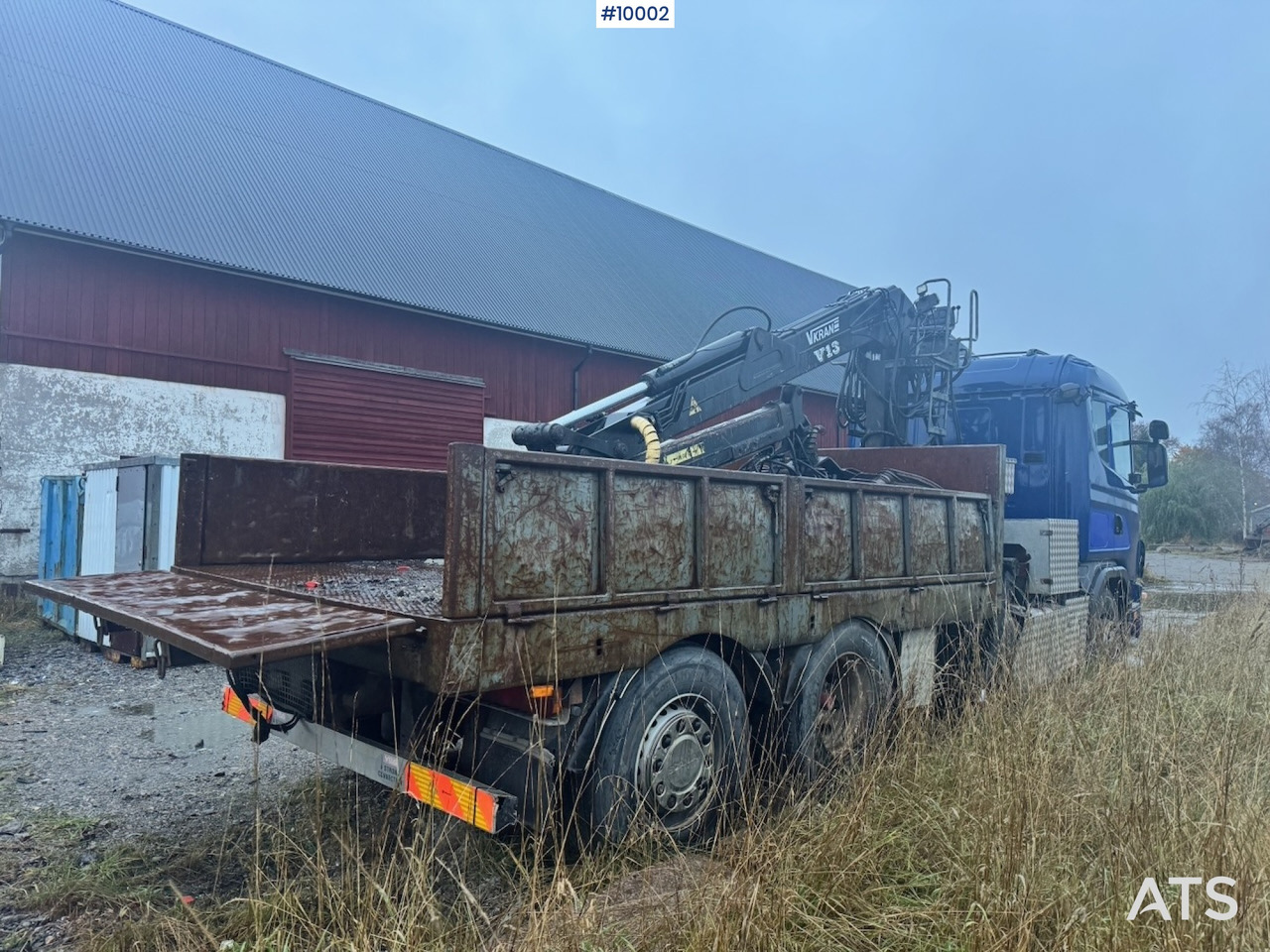 Scania R124 6x2 Flatbed truck with timber crane - משאית צד נופל/ שטוחה, משאית מנוף: תמונה 4 Scania R124 6x2 Flatbed truck with timber crane - משאית צד נופל/ שטוחה, משאית מנוף: תמונה 4