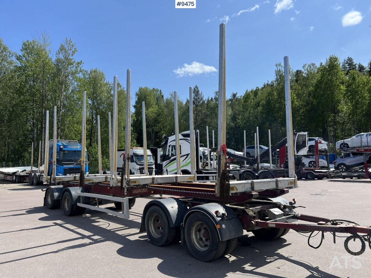משאית עץ Scania R580 Timmerbil med kran och släp, Timmerekipage: תמונה 13