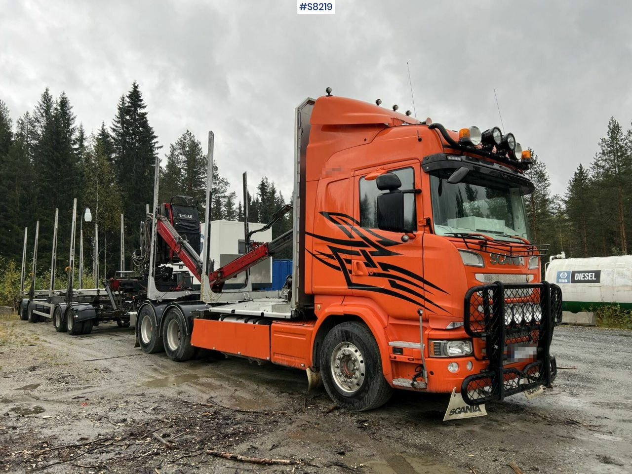 Scania R730 Timber truck with wagon and crane - משאית עץ: תמונה 2 Scania R730 Timber truck with wagon and crane - משאית עץ: תמונה 2