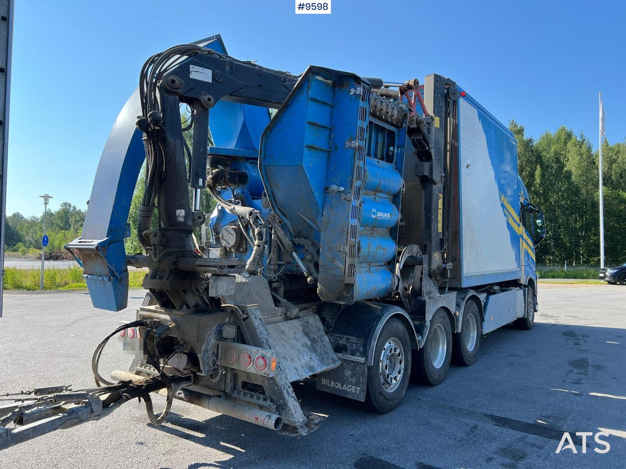 מזהיר, משאית מנוף Volvo FH16 8*4 Bruks wood chipper: תמונה 19