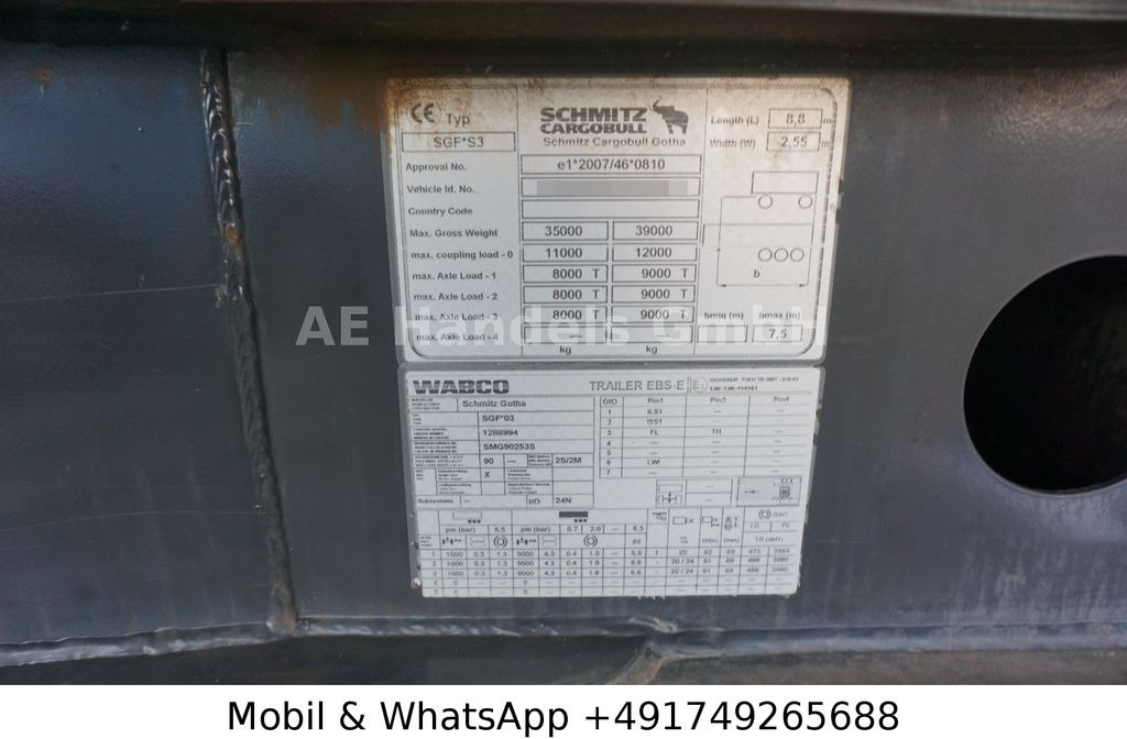 סמיטריילר עם מזהיר Schmitz Cargobull SKI 24 SL 7.2 Stahl*28m³/1.Lift/Rollplane/Alcoa: תמונה 8