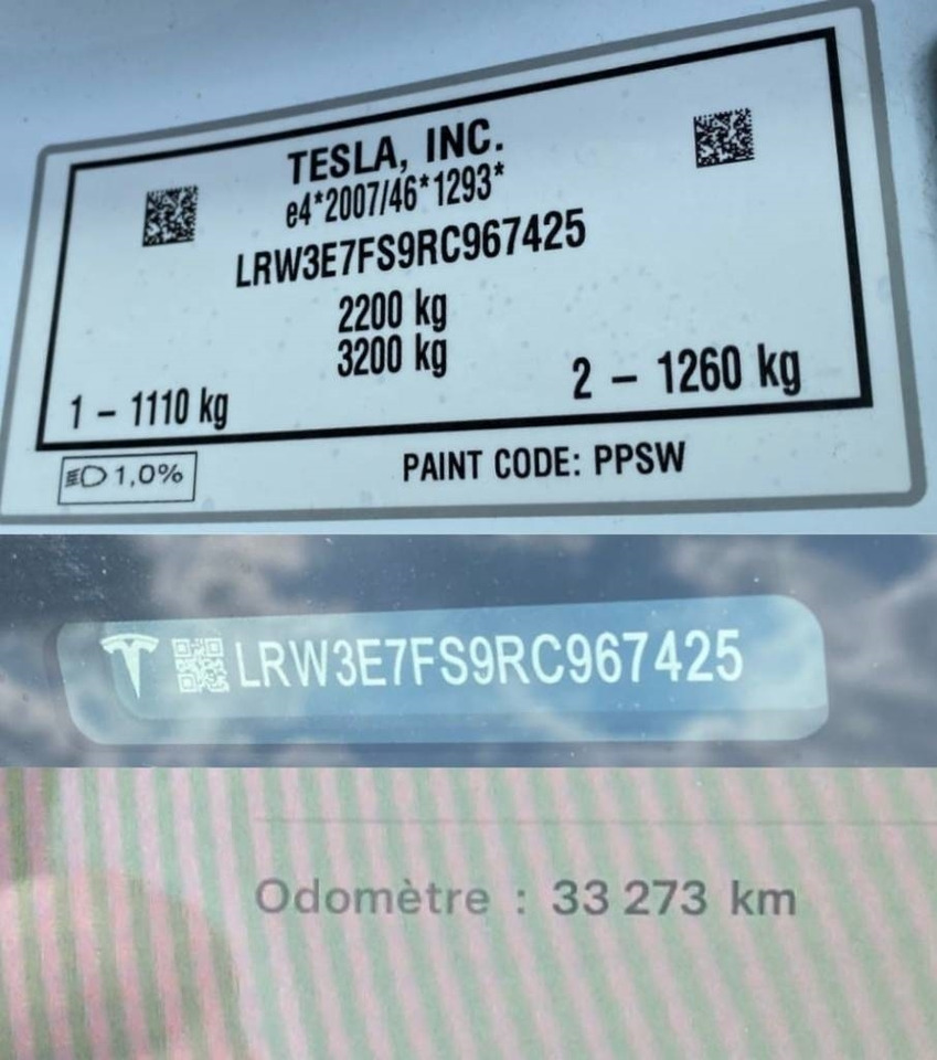 מכונית Tesla MODEL 3 5YJ3 Carte Grise Française endommagée: תמונה 7