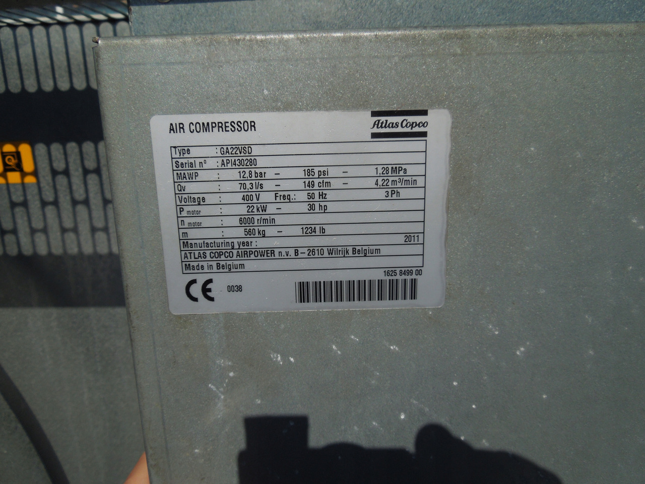 ATLAS COPCO GA22VSDFF - מדחס אוויר: תמונה 4 ATLAS COPCO GA22VSDFF - מדחס אוויר: תמונה 4