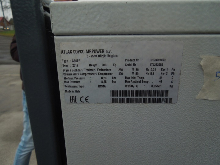 ATLAS COPCO GA5FF - מדחס אוויר: תמונה 4 ATLAS COPCO GA5FF - מדחס אוויר: תמונה 4