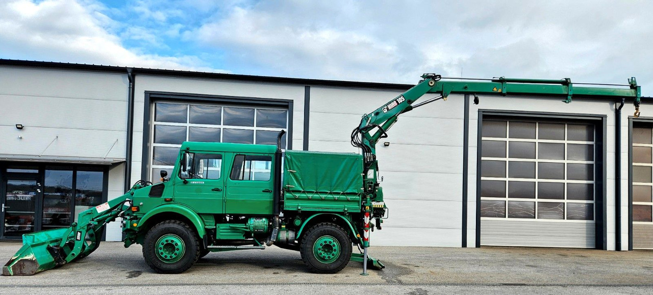 Unimog U2150 Doka HIAB 105 Kran Winde Frontlader - משאית, משאית מנוף: תמונה 2 Unimog U2150 Doka HIAB 105 Kran Winde Frontlader - משאית, משאית מנוף: תמונה 2