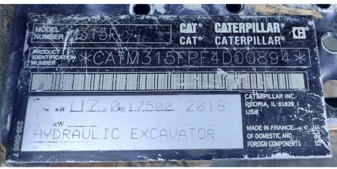 מחפר גלגלים CAT M315F: תמונה 6