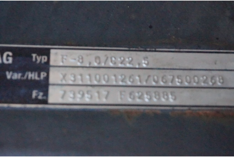 Mercedes-Benz F-8/C22.5 - סרן קדמי עבור משאית: תמונה 2 Mercedes-Benz F-8/C22.5 - סרן קדמי עבור משאית: תמונה 2