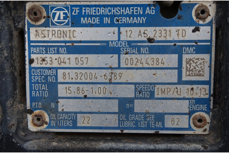 ZF 12AS2331DD+INT3 81.32004-6089 - תיבת הילוכים עבור משאית: תמונה 5 ZF 12AS2331DD+INT3 81.32004-6089 - תיבת הילוכים עבור משאית: תמונה 5