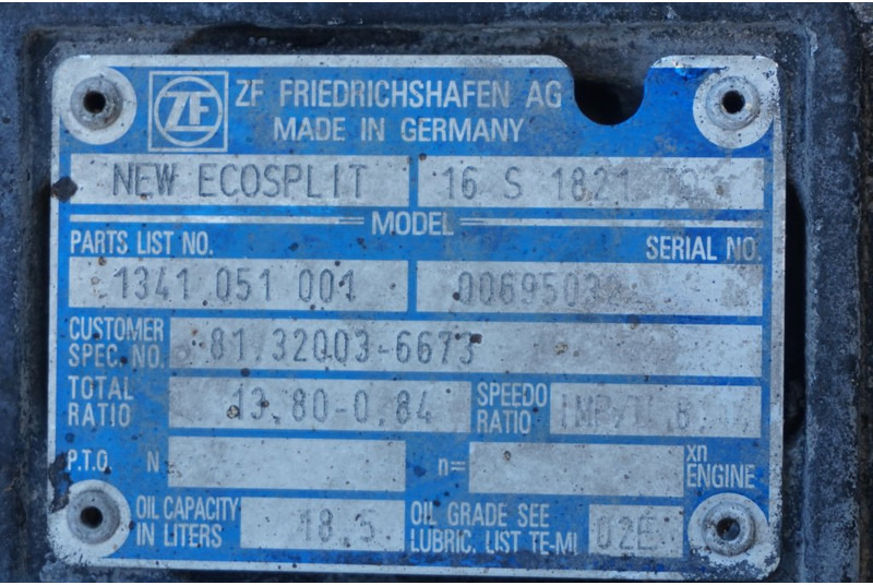 ZF 16S1821OD+INT 81.32003.6673 - תיבת הילוכים עבור משאית: תמונה 5 ZF 16S1821OD+INT 81.32003.6673 - תיבת הילוכים עבור משאית: תמונה 5