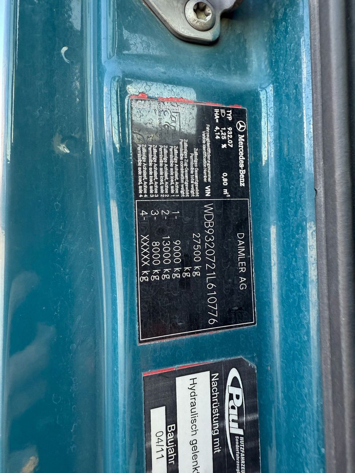 הַחכָּרָה  Mercedes-Benz Actros 2648 6x4/4,MP3,EPS,Wechselsys Liebherr 7m Mercedes-Benz Actros 2648 6x4/4,MP3,EPS,Wechselsys Liebherr 7m: תמונה 13