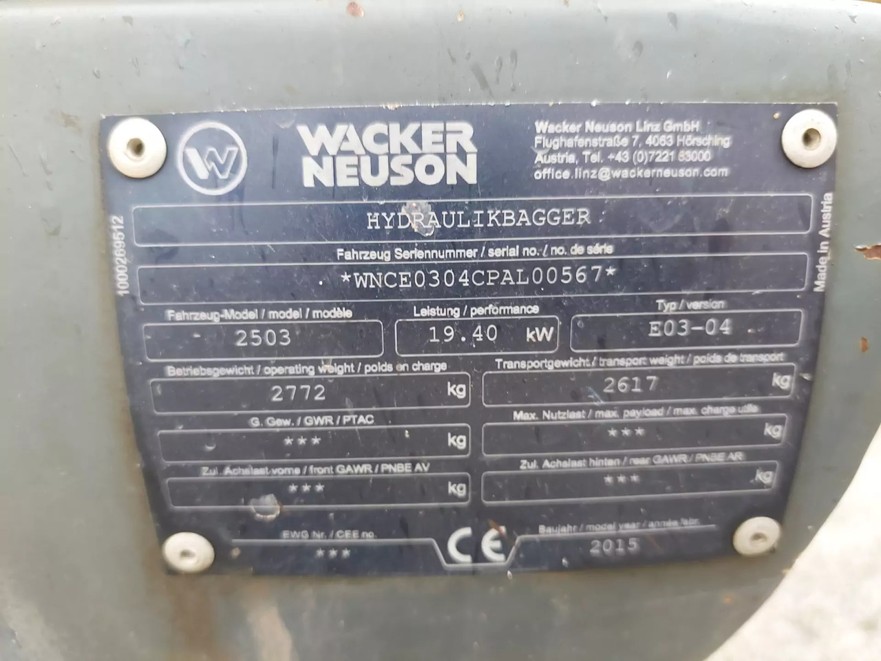 מיני מחפר 2015 Wacker Neuson 2503RD: תמונה 10