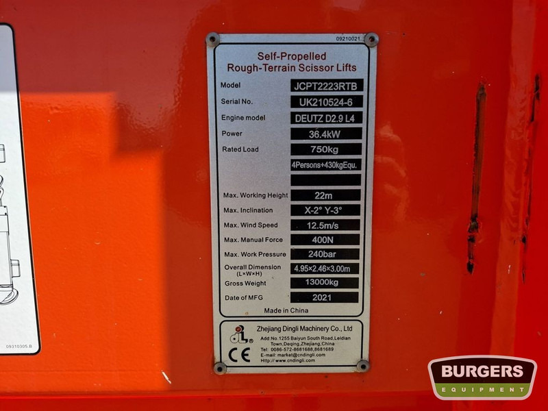 Dingli JCPT2223RTB 4x4 Diesel Schaarhoogwerker 22m - מעלית מספריים: תמונה 5 Dingli JCPT2223RTB 4x4 Diesel Schaarhoogwerker 22m - מעלית מספריים: תמונה 5
