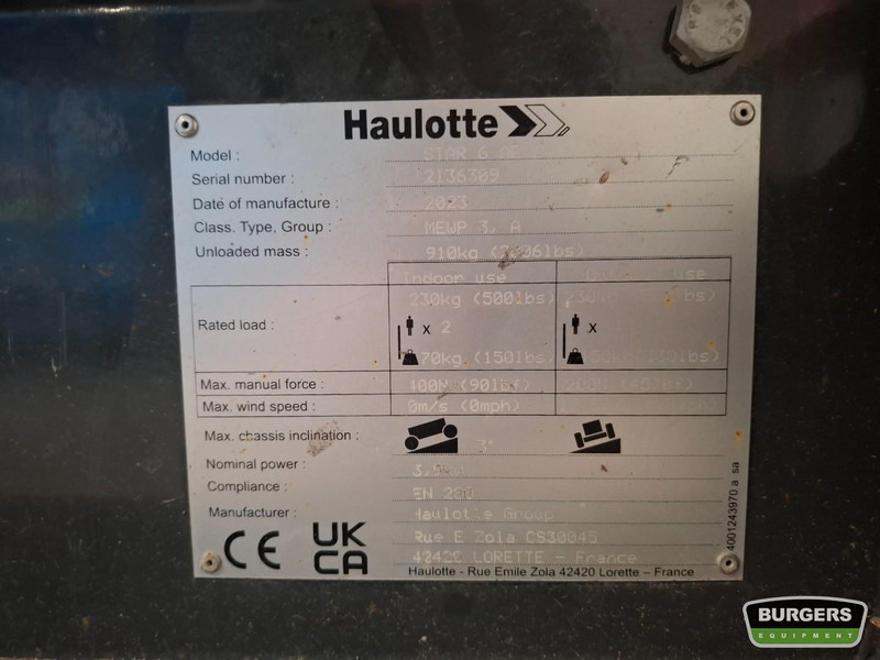 Haulotte Star 6 - מעלית תורן אנכית: תמונה 5 Haulotte Star 6 - מעלית תורן אנכית: תמונה 5