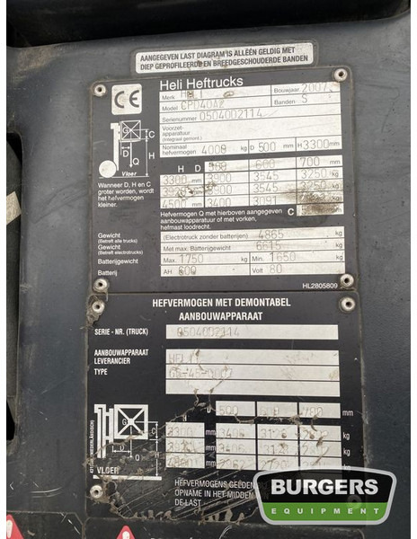 חָדָשׁ מלגזה חשמלית Heli Heftruck AC40: תמונה 7