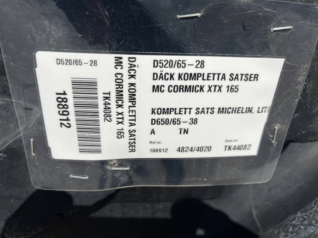 Michelin 650/65R38 520/65R28 till Case , MC Cormick - צמיג עבור מכונה חקלאית: תמונה 2 Michelin 650/65R38 520/65R28 till Case , MC Cormick - צמיג עבור מכונה חקלאית: תמונה 2