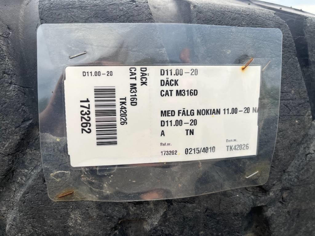 Nokian 11,00-20 till Cat 316 D - צמיג עבור מכונת בנייה: תמונה 2 Nokian 11,00-20 till Cat 316 D - צמיג עבור מכונת בנייה: תמונה 2