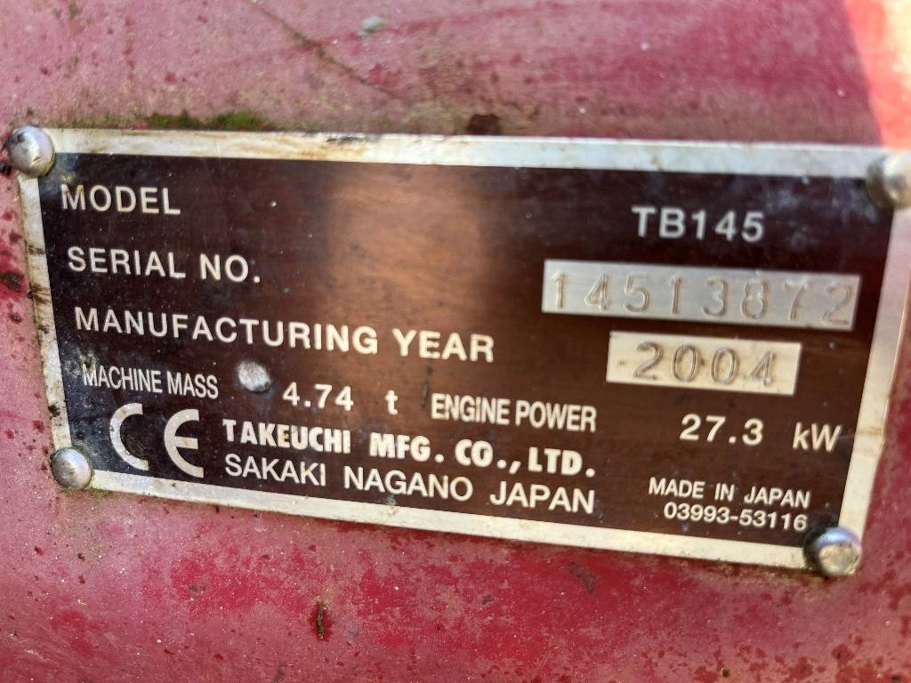 Takeuchi TB 145 Dismantled. Only spare parts - מחפר סורק: תמונה 2 Takeuchi TB 145 Dismantled. Only spare parts - מחפר סורק: תמונה 2