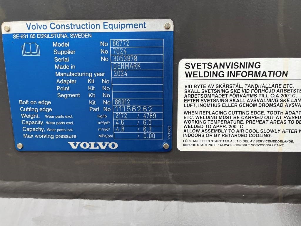 Volvo L150H L180H Ny Skopa Volvo L150 L180 Bucket - דלי עבור מכונת בנייה: תמונה 2 Volvo L150H L180H Ny Skopa Volvo L150 L180 Bucket - דלי עבור מכונת בנייה: תמונה 2