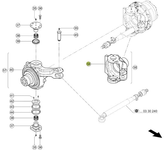 Claas Jaguar 970 - tylna oś napędowa - zwrotnica LEWA 0001319340 - מפרק היגוי עבור מכונה חקלאית: תמונה 1 Claas Jaguar 970 - tylna oś napędowa - zwrotnica LEWA 0001319340 - מפרק היגוי עבור מכונה חקלאית: תמונה 1