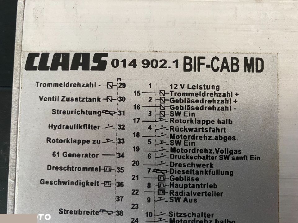 Claas Lexion 450-460-480 - 014 902.1 Płyta bezpieczników i modułów BIF CAB MD - נתיך עבור מכונה חקלאית: תמונה 1 Claas Lexion 450-460-480 - 014 902.1 Płyta bezpieczników i modułów BIF CAB MD - נתיך עבור מכונה חקלאית: תמונה 1