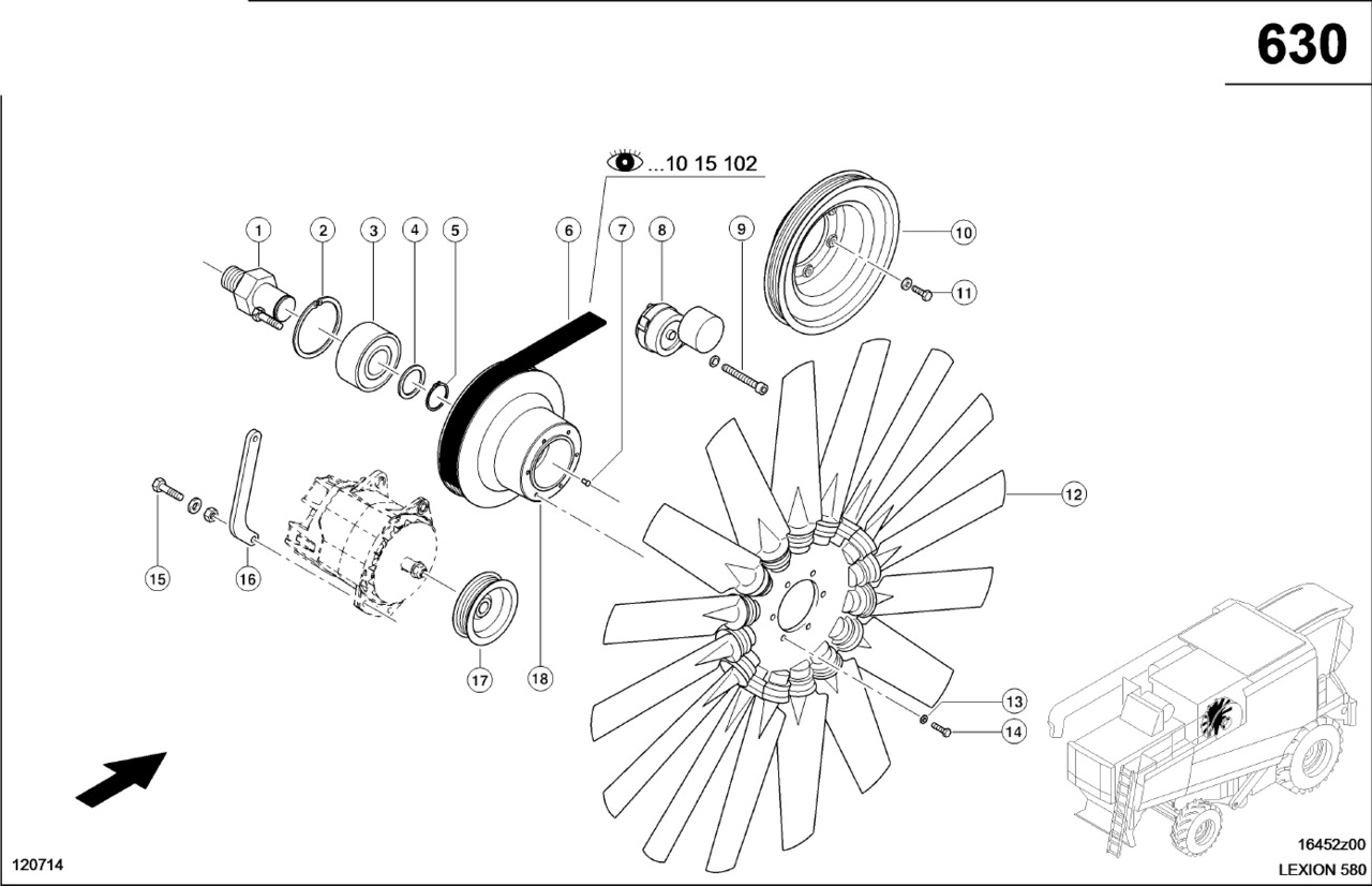 Claas Lexion 580 ROTOR 0007436510 (Napęd wentylatora) - מאוורר עבור מקצרת קומבינה: תמונה 1 Claas Lexion 580 ROTOR 0007436510 (Napęd wentylatora) - מאוורר עבור מקצרת קומבינה: תמונה 1