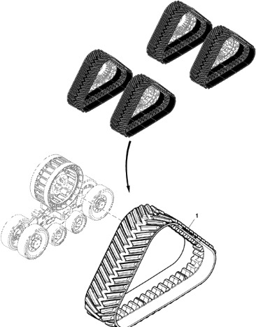 John Deere 9470RX - Gumowy pas gąsienicy R554229 (Gąsienice i obciąźniki) - רצועה עבור מכונה חקלאית: תמונה 1 John Deere 9470RX - Gumowy pas gąsienicy R554229 (Gąsienice i obciąźniki) - רצועה עבור מכונה חקלאית: תמונה 1