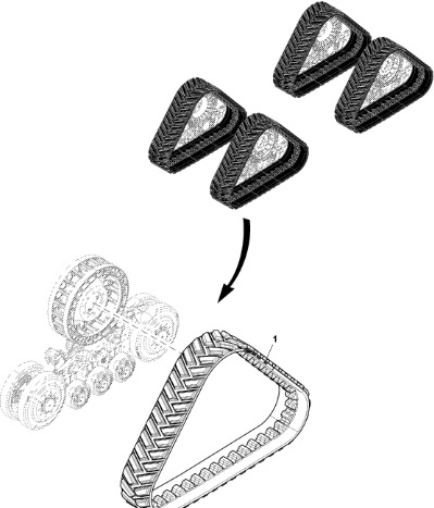 John Deere 9470RX - Gumowy pas gąsienicy R565017 (Gąsienice i obciąźniki) - רצועה עבור מכונה חקלאית: תמונה 1 John Deere 9470RX - Gumowy pas gąsienicy R565017 (Gąsienice i obciąźniki) - רצועה עבור מכונה חקלאית: תמונה 1