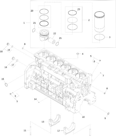 John Deere 9470RX - Zestaw tulei tłoka RE570135 (Silnik) - בוכנה/ טבעת/ תותב עבור מכונה חקלאית: תמונה 1 John Deere 9470RX - Zestaw tulei tłoka RE570135 (Silnik) - בוכנה/ טבעת/ תותב עבור מכונה חקלאית: תמונה 1