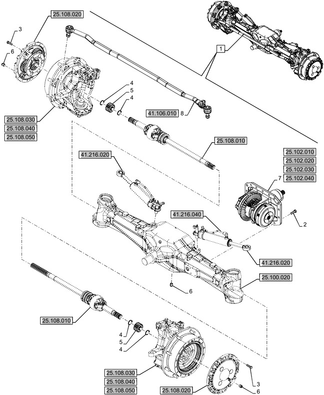 New Holland T6070 Oś przednia 48081042 - סרן קדמי עבור טרקטור חקלאי: תמונה 1 New Holland T6070 Oś przednia 48081042 - סרן קדמי עבור טרקטור חקלאי: תמונה 1
