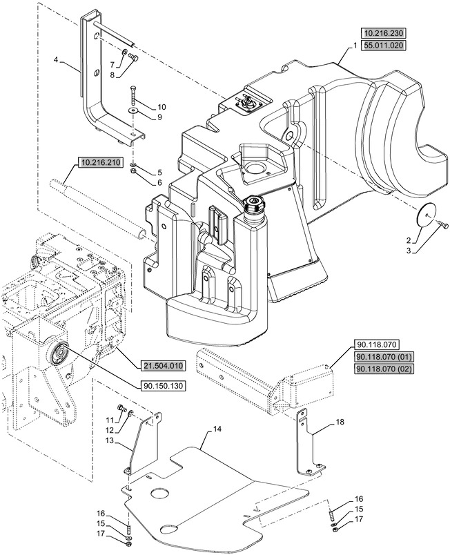 New Holland T6070 Zbiornik paliwa 48046408 - מכל דלק עבור מכונה חקלאית: תמונה 1 New Holland T6070 Zbiornik paliwa 48046408 - מכל דלק עבור מכונה חקלאית: תמונה 1
