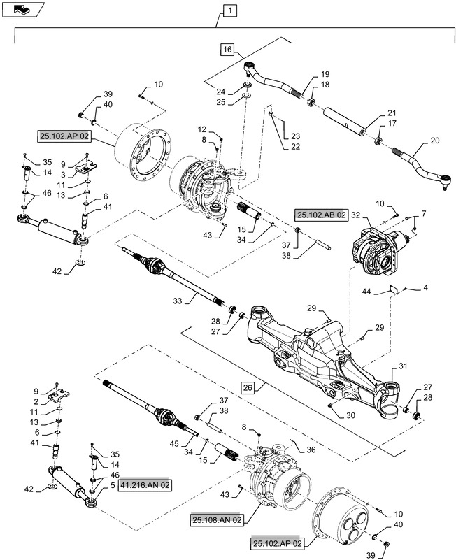 New Holland T6090 T6070 Oś 84327626 - סרן וחלקים עבור טרקטור חקלאי: תמונה 1 New Holland T6090 T6070 Oś 84327626 - סרן וחלקים עבור טרקטור חקלאי: תמונה 1